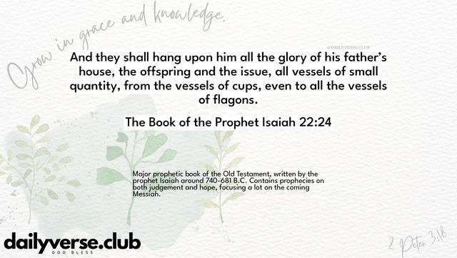 Bible Verse Wallpaper 22:24 from The Book of the Prophet Isaiah