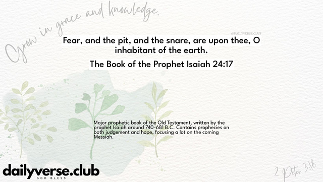 Bible Verse Wallpaper 24:17 from The Book of the Prophet Isaiah