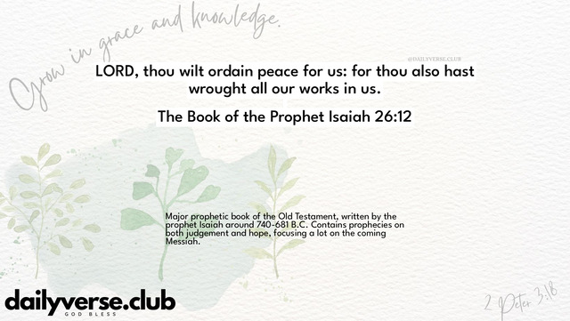 Bible Verse Wallpaper 26:12 from The Book of the Prophet Isaiah