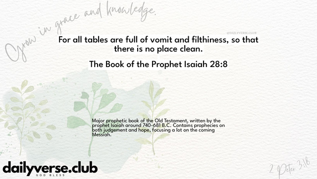 Bible Verse Wallpaper 28:8 from The Book of the Prophet Isaiah