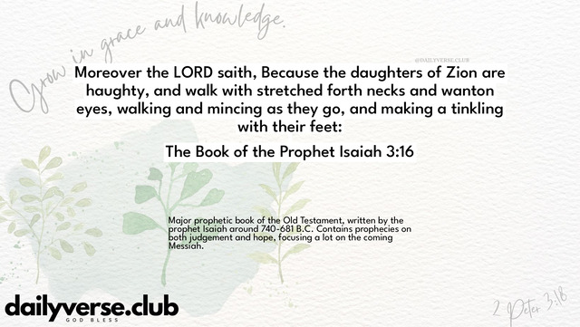 Bible Verse Wallpaper 3:16 from The Book of the Prophet Isaiah