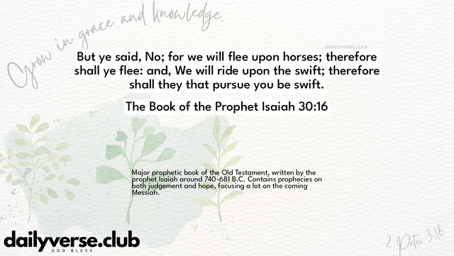Bible Verse Wallpaper 30:16 from The Book of the Prophet Isaiah