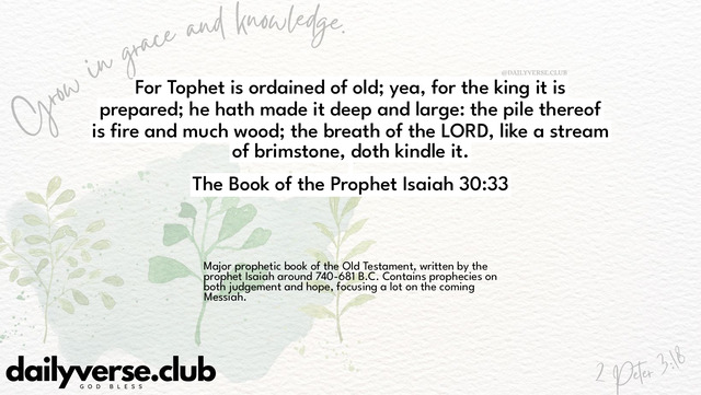 Bible Verse Wallpaper 30:33 from The Book of the Prophet Isaiah