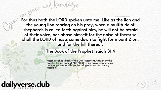 Bible Verse Wallpaper 31:4 from The Book of the Prophet Isaiah