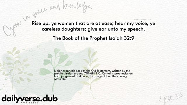 Bible Verse Wallpaper 32:9 from The Book of the Prophet Isaiah