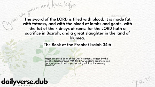 Bible Verse Wallpaper 34:6 from The Book of the Prophet Isaiah