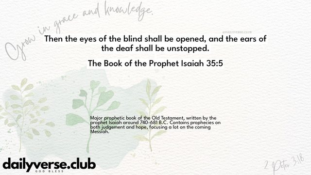Bible Verse Wallpaper 35:5 from The Book of the Prophet Isaiah