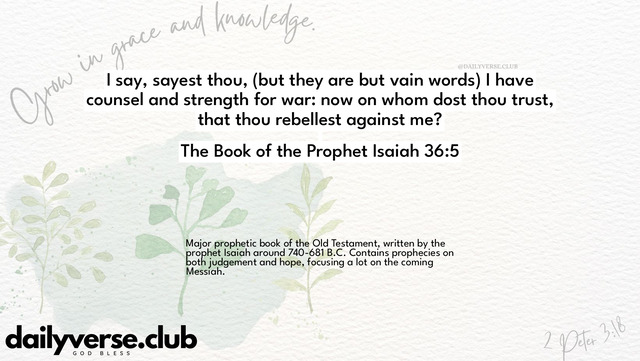 Bible Verse Wallpaper 36:5 from The Book of the Prophet Isaiah