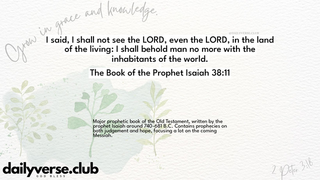 Bible Verse Wallpaper 38:11 from The Book of the Prophet Isaiah