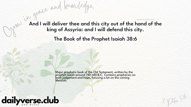 Bible Verse Wallpaper 38:6 from The Book of the Prophet Isaiah