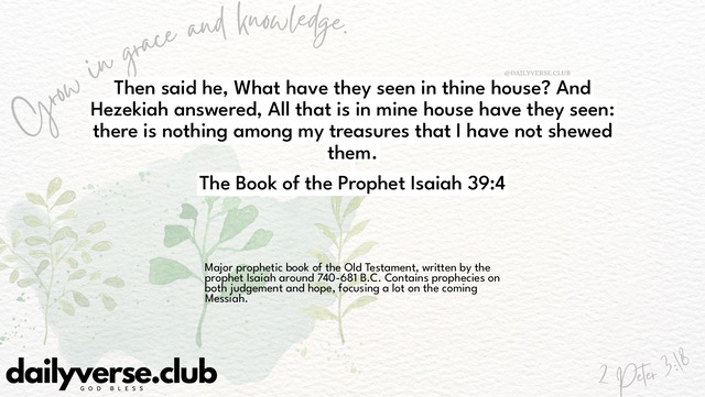 Bible Verse Wallpaper 39:4 from The Book of the Prophet Isaiah