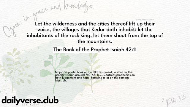 Bible Verse Wallpaper 42:11 from The Book of the Prophet Isaiah