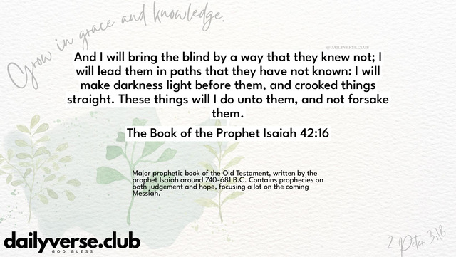 Bible Verse Wallpaper 42:16 from The Book of the Prophet Isaiah