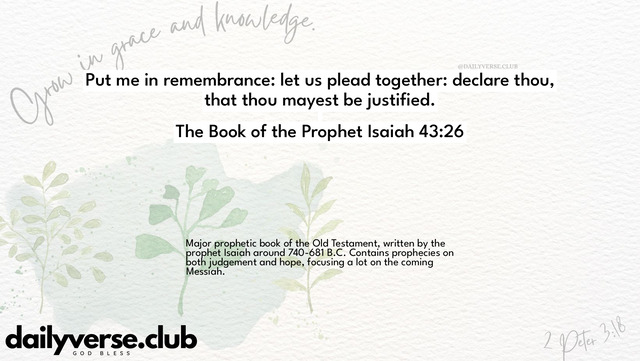 Bible Verse Wallpaper 43:26 from The Book of the Prophet Isaiah