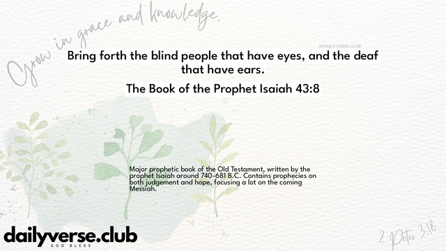 Bible Verse Wallpaper 43:8 from The Book of the Prophet Isaiah