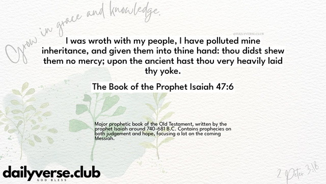 Bible Verse Wallpaper 47:6 from The Book of the Prophet Isaiah