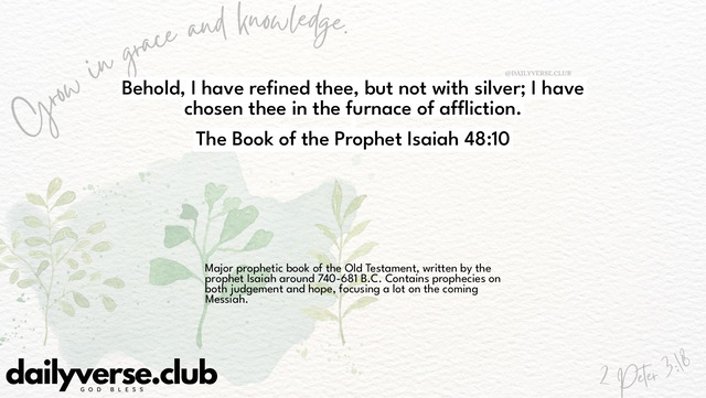 Bible Verse Wallpaper 48:10 from The Book of the Prophet Isaiah