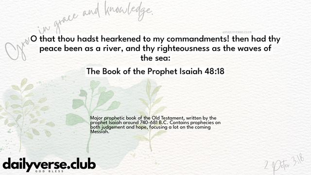 Bible Verse Wallpaper 48:18 from The Book of the Prophet Isaiah