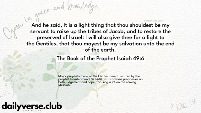 Bible Verse Wallpaper 49:6 from The Book of the Prophet Isaiah