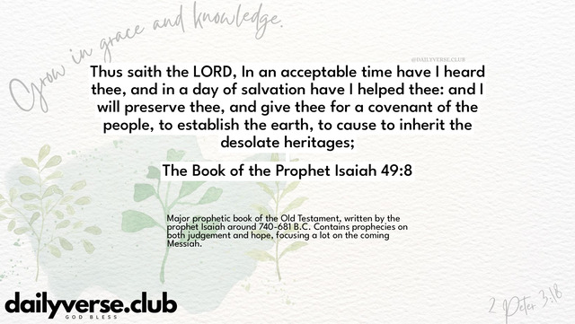 Bible Verse Wallpaper 49:8 from The Book of the Prophet Isaiah