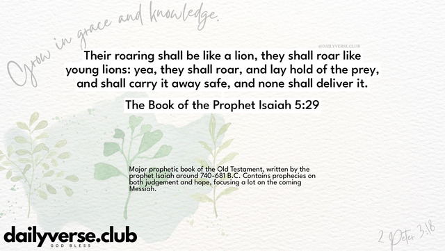 Bible Verse Wallpaper 5:29 from The Book of the Prophet Isaiah