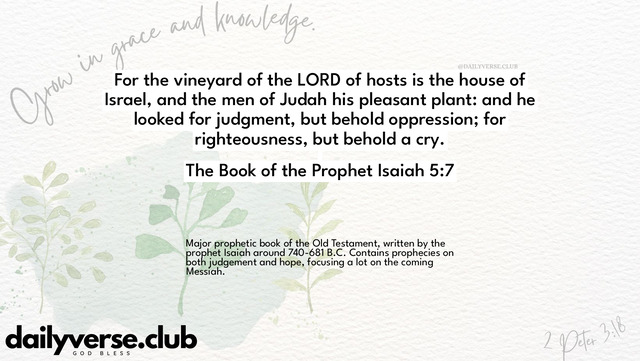 Bible Verse Wallpaper 5:7 from The Book of the Prophet Isaiah