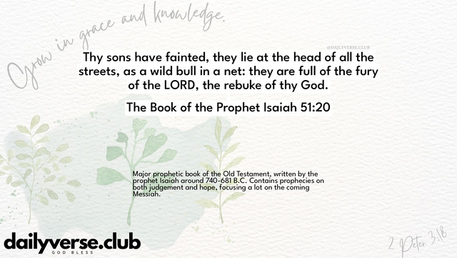 Bible Verse Wallpaper 51:20 from The Book of the Prophet Isaiah