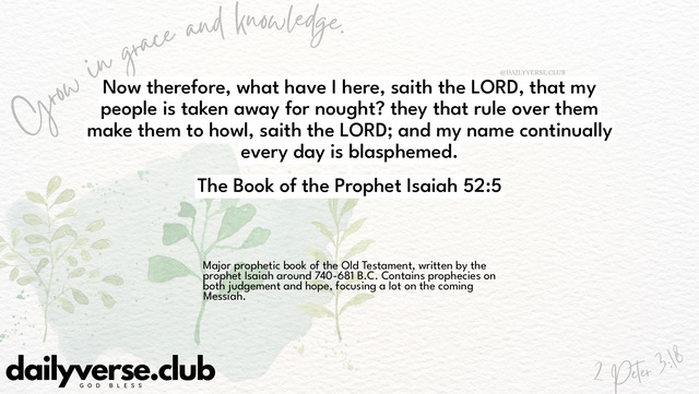 Bible Verse Wallpaper 52:5 from The Book of the Prophet Isaiah