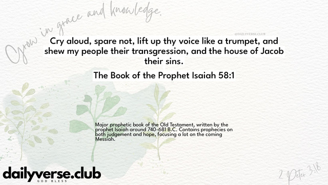Bible Verse Wallpaper 58:1 from The Book of the Prophet Isaiah