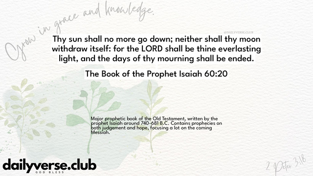 Bible Verse Wallpaper 60:20 from The Book of the Prophet Isaiah