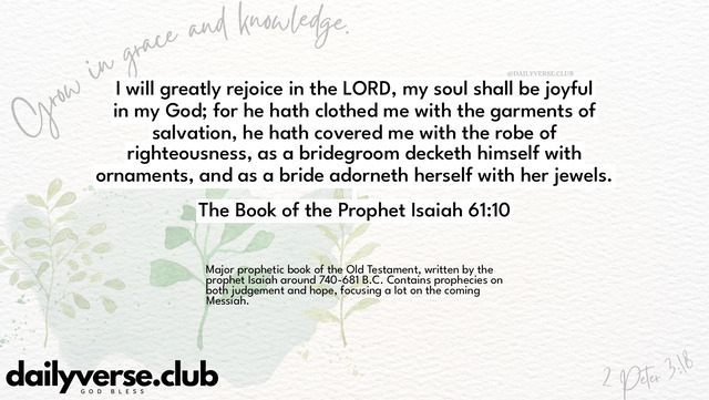 Bible Verse Wallpaper 61:10 from The Book of the Prophet Isaiah