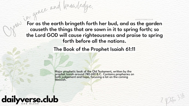 Bible Verse Wallpaper 61:11 from The Book of the Prophet Isaiah
