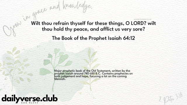 Bible Verse Wallpaper 64:12 from The Book of the Prophet Isaiah
