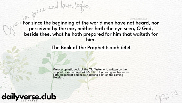 Bible Verse Wallpaper 64:4 from The Book of the Prophet Isaiah
