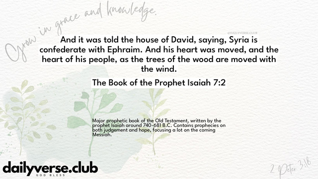 Bible Verse Wallpaper 7:2 from The Book of the Prophet Isaiah