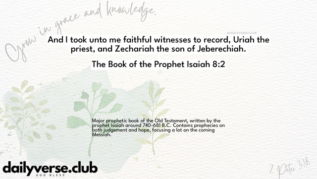 Bible Verse Wallpaper 8:2 from The Book of the Prophet Isaiah