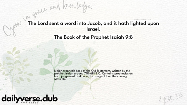 Bible Verse Wallpaper 9:8 from The Book of the Prophet Isaiah