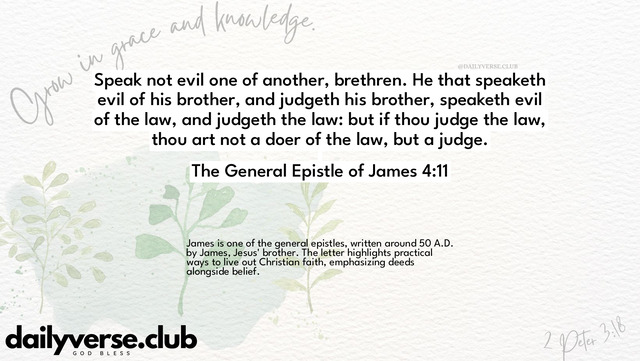Bible Verse Wallpaper 4:11 from The General Epistle of James