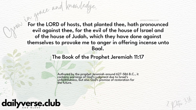 Bible Verse Wallpaper 11:17 from The Book of the Prophet Jeremiah