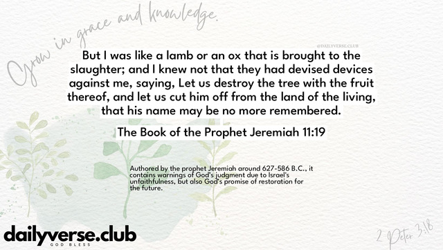 Bible Verse Wallpaper 11:19 from The Book of the Prophet Jeremiah