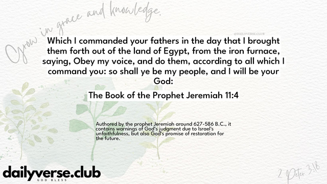Bible Verse Wallpaper 11:4 from The Book of the Prophet Jeremiah