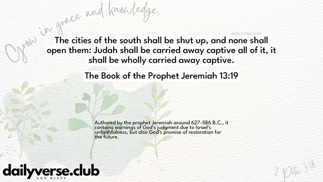 Bible Verse Wallpaper 13:19 from The Book of the Prophet Jeremiah