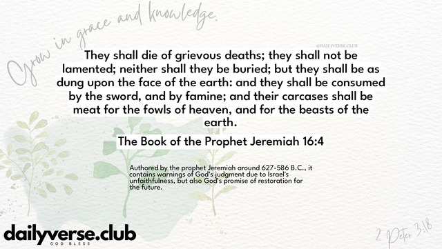 Bible Verse Wallpaper 16:4 from The Book of the Prophet Jeremiah