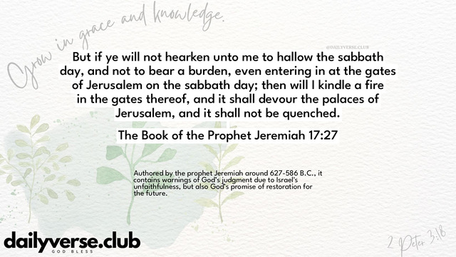 Bible Verse Wallpaper 17:27 from The Book of the Prophet Jeremiah