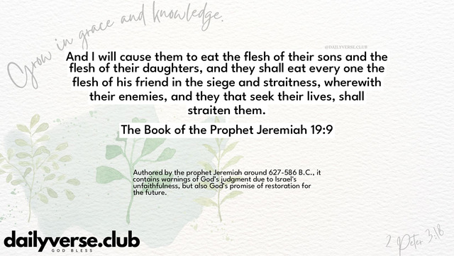 Bible Verse Wallpaper 19:9 from The Book of the Prophet Jeremiah