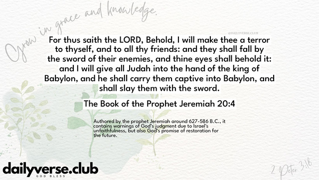 Bible Verse Wallpaper 20:4 from The Book of the Prophet Jeremiah