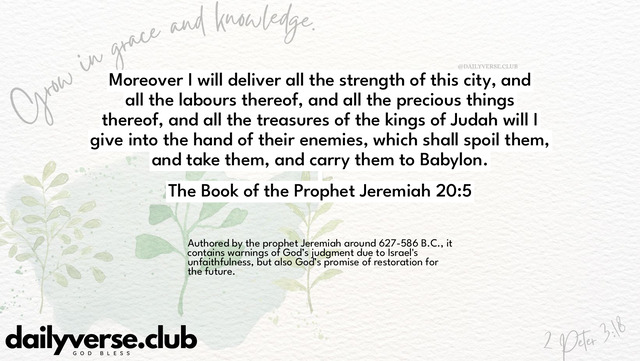Bible Verse Wallpaper 20:5 from The Book of the Prophet Jeremiah