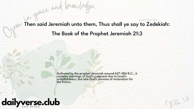 Bible Verse Wallpaper 21:3 from The Book of the Prophet Jeremiah