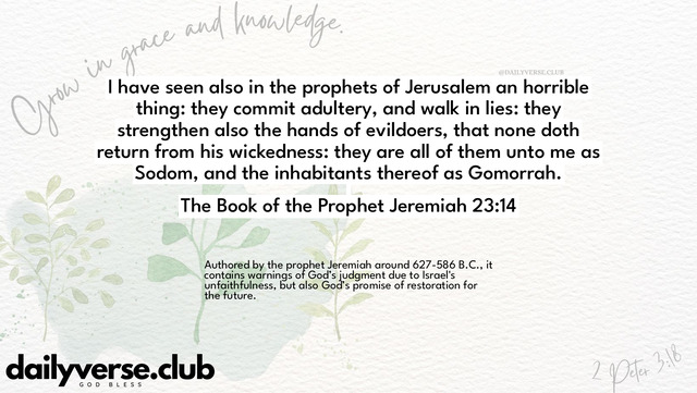 Bible Verse Wallpaper 23:14 from The Book of the Prophet Jeremiah