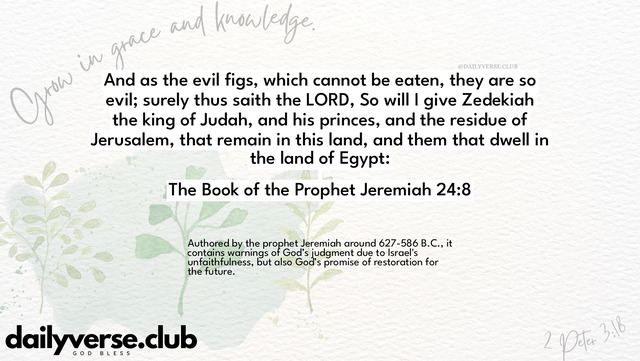 Bible Verse Wallpaper 24:8 from The Book of the Prophet Jeremiah